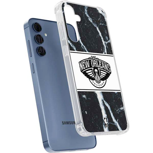 NBA New Orleans Pelicans Marble Galaxy S24 Clear Case